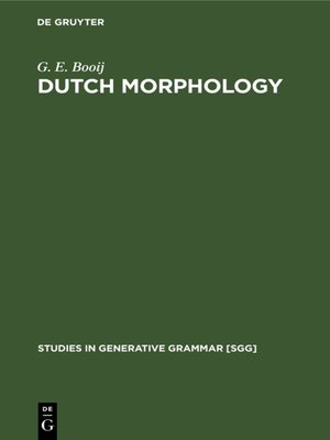 cover image of Dutch Morphology